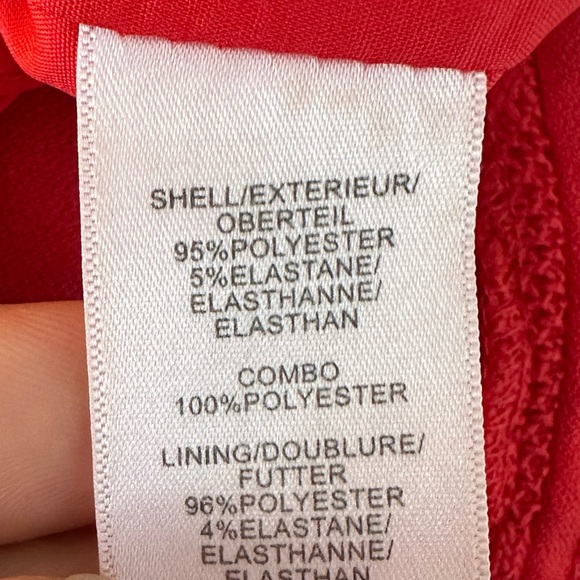 Adrianna Papell Red Lace Sheath Dress Cap Sleeve Size 2 - Picture 7 of 7